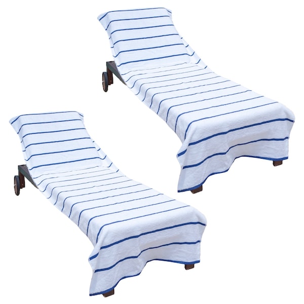 Chaise Lounge Covers Navy, 2PK